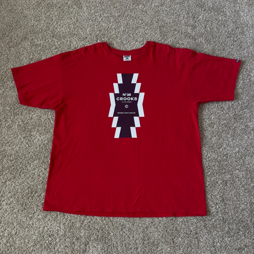 Crooks and Castles mens red short sleeve t-shirt tee size 
size XL